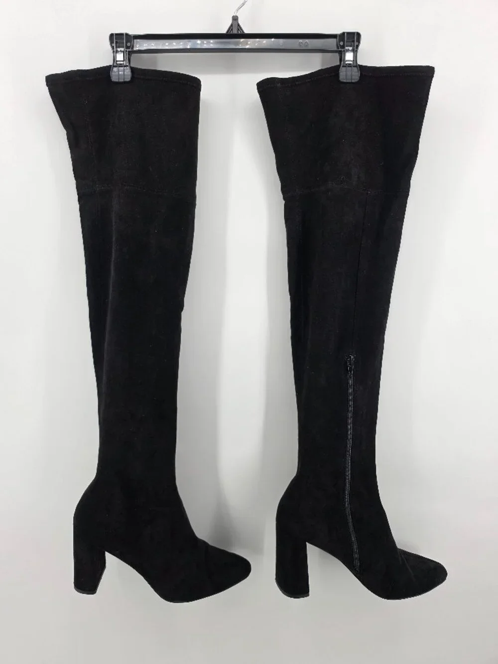 Jeffrey Campbell Parisah 2 Black Suede Over the Knee Boots Block Heel 9.5